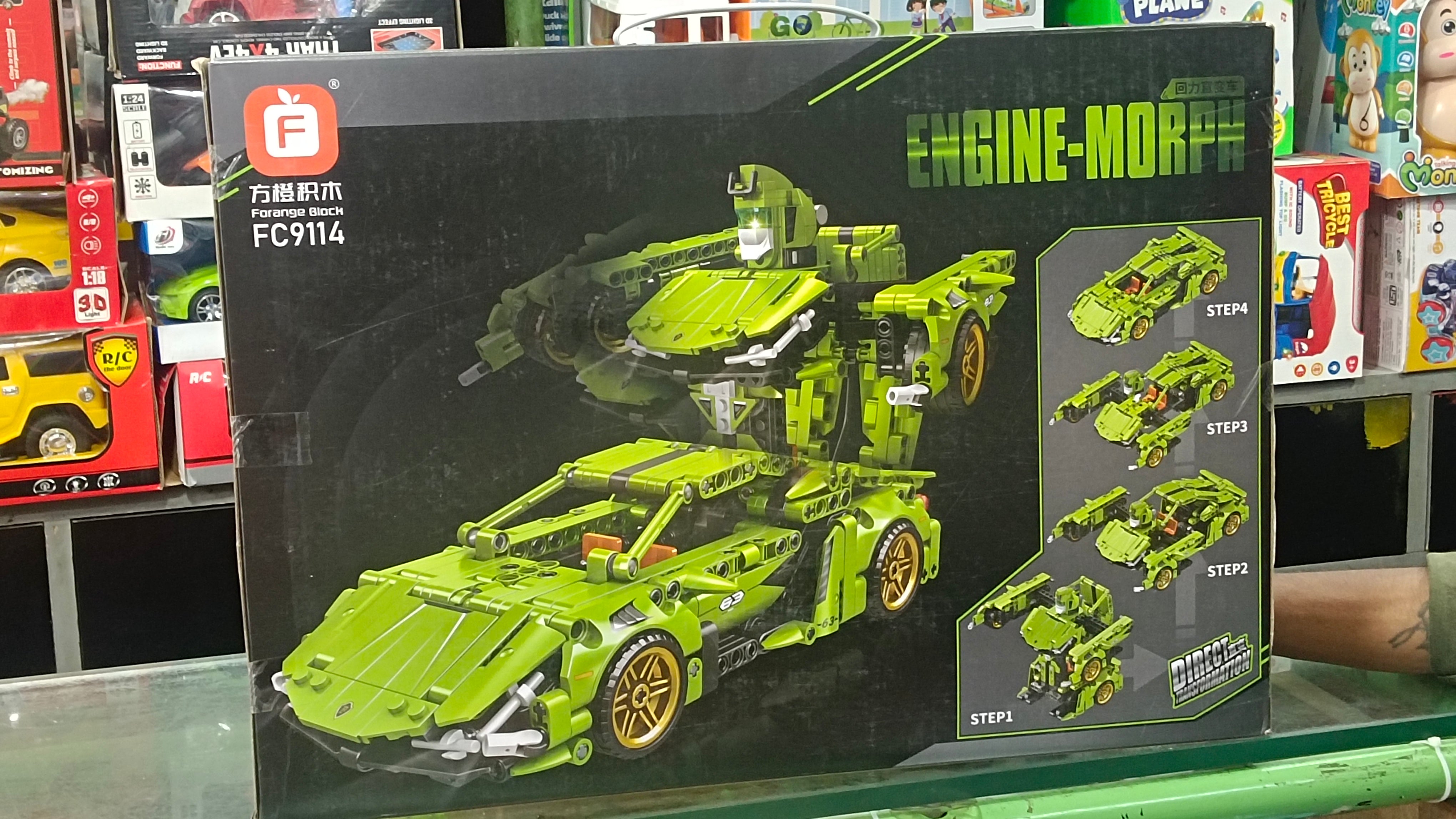 Blocky Transformable Fc9114 Building Blocks Pull Back Transformation Car Robot Sets War ...