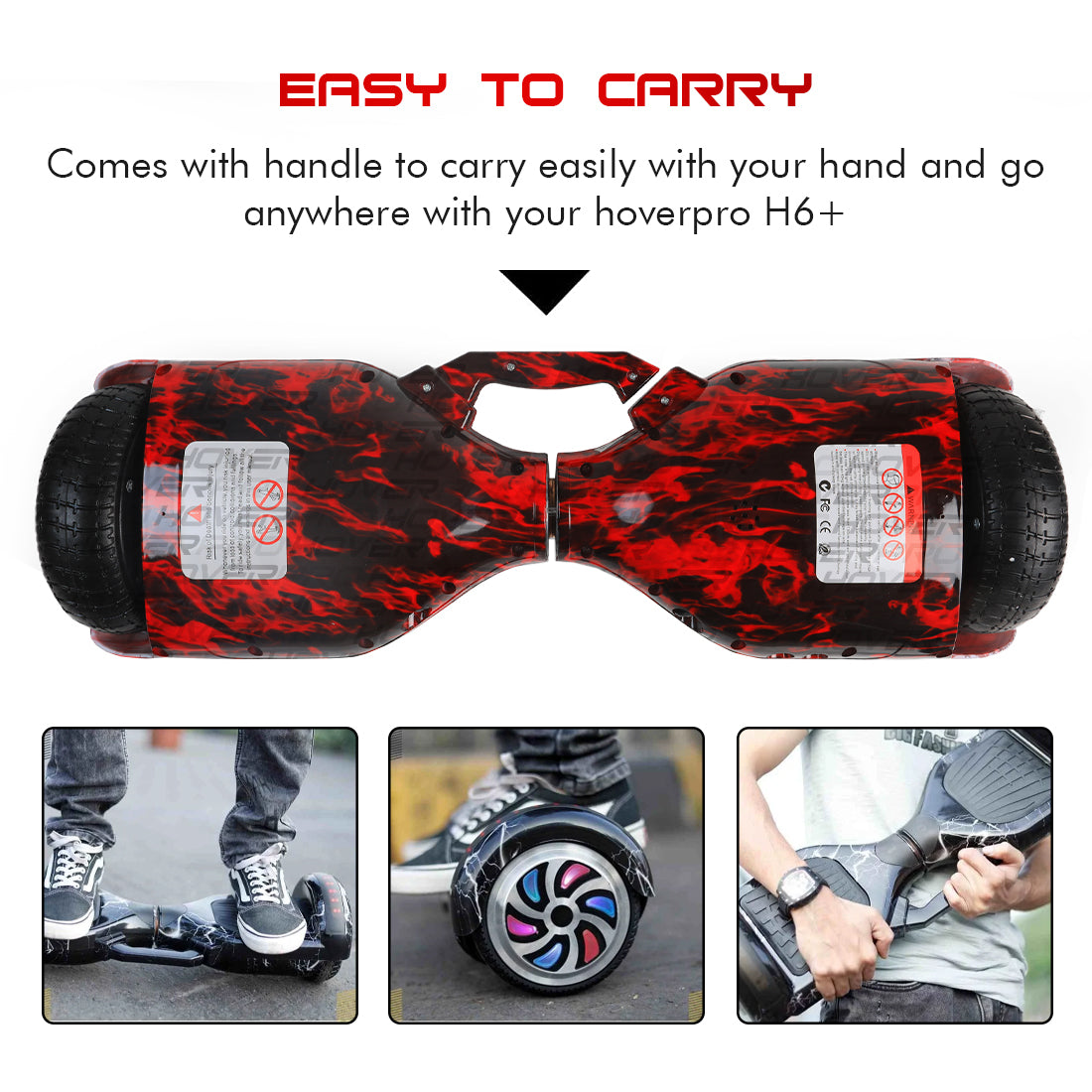 H6+ Auto Balance Hoverboard with Remote, Bag and Long Range Battery ,Balance wheel | Hower-Board Bluetooth with Light | sams world in Ahmedabad Gujarat samstoy.in