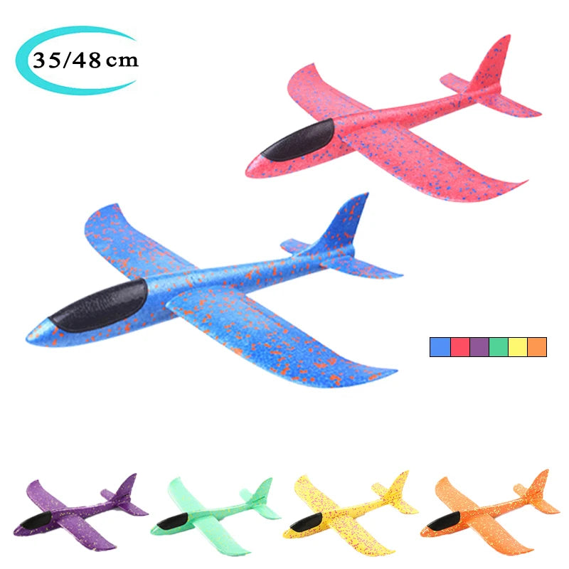 Sams Toy World Children's DIY Hand Throwing Airplane Toy Glider Fighter Flying Toy Foam Airplane Model Outdoor Game Party Bag Fillers For Kids