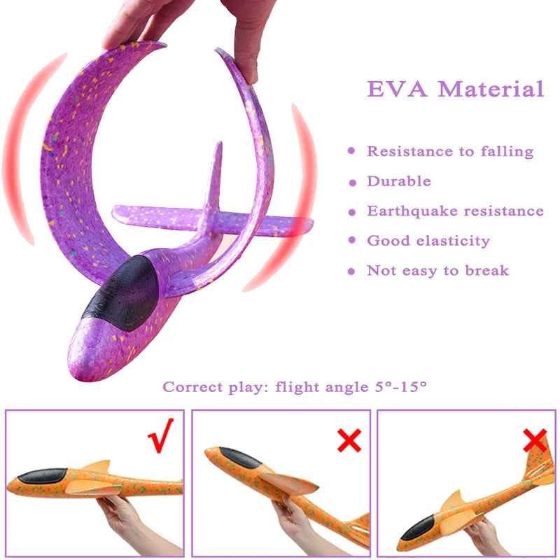 Sams Toy World Children's DIY Hand Throwing Airplane Toy Glider Fighter Flying Toy Foam Airplane Model Outdoor Game Party Bag Fillers For Kids