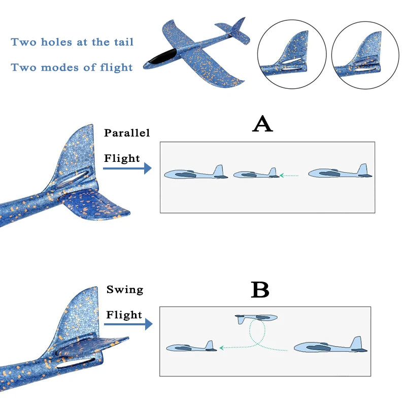 Sams Toy World Children's DIY Hand Throwing Airplane Toy Glider Fighter Flying Toy Foam Airplane Model Outdoor Game Party Bag Fillers For Kids