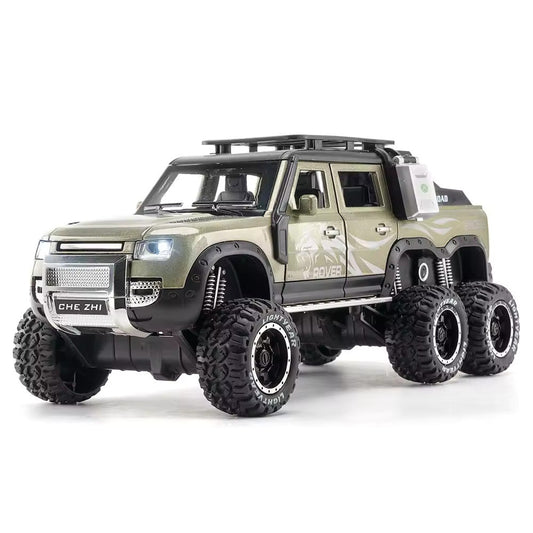 BIG SIZE LAND ROVER DEFENDER GUARD 6X6 1:24 DIECAST METAL PULLBACK TOY CAR WITH OPENABLE DOORS & LIGHT, MUSIC BOYS CAR FOR KIDS BEST TOYS GIFTS TOYS FOR KIDS [SIZE:-20CM ] Sam s world