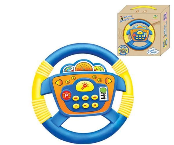 Electric simulation steering wheel toy with sound and light effects, children's | Sams Toy