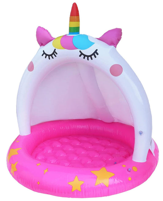 UNICORN BABY POOL TUB SWIMMING POOL WITH CANOPY PLAY CENTRE TOY FOR KIDS - 40 X 40 INCHES