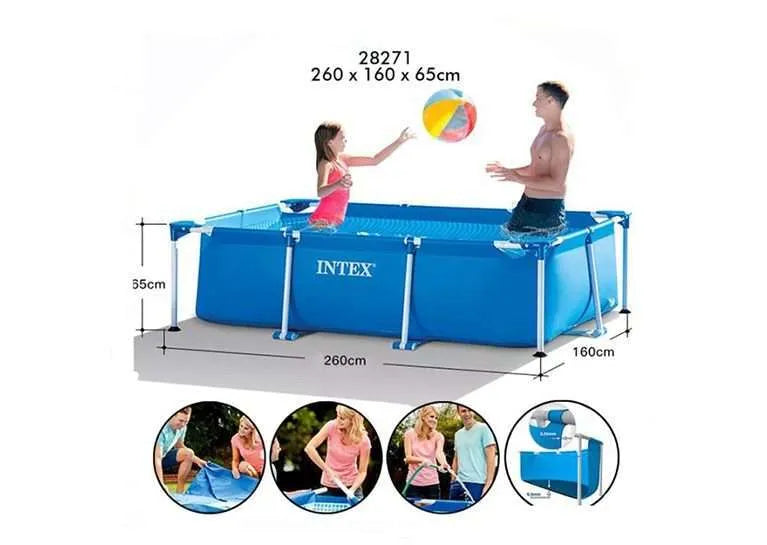 Intex 28271 Inflatable Easy Set Swimming Pool 8.5ft X 5.2ft X 2ft samstoy.in