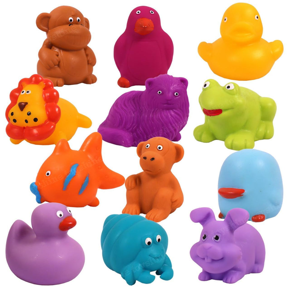 JUNGLE ANIMAL FRIENDS BATH TOYS | TODDLER BABY CHU CHU BATHING SQUEEZE BATH TOYS samstoy.in