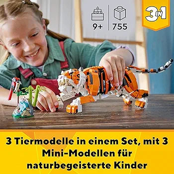 LEGO Creator 3in1 Majestic Tiger 31129 Building Kit (755 pc), Multicolor |Sam's Toys samstoy.in