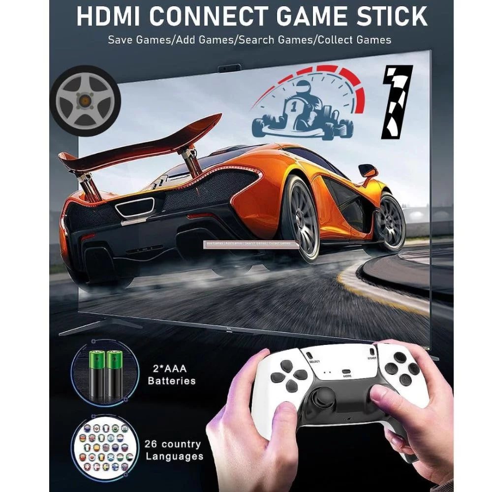 M15 Game Stick 4K Video Game Console Retro Classic Games 2.4G Double Wireless Controller 64GB | Sams Toy Ahmedabad samstoy.in