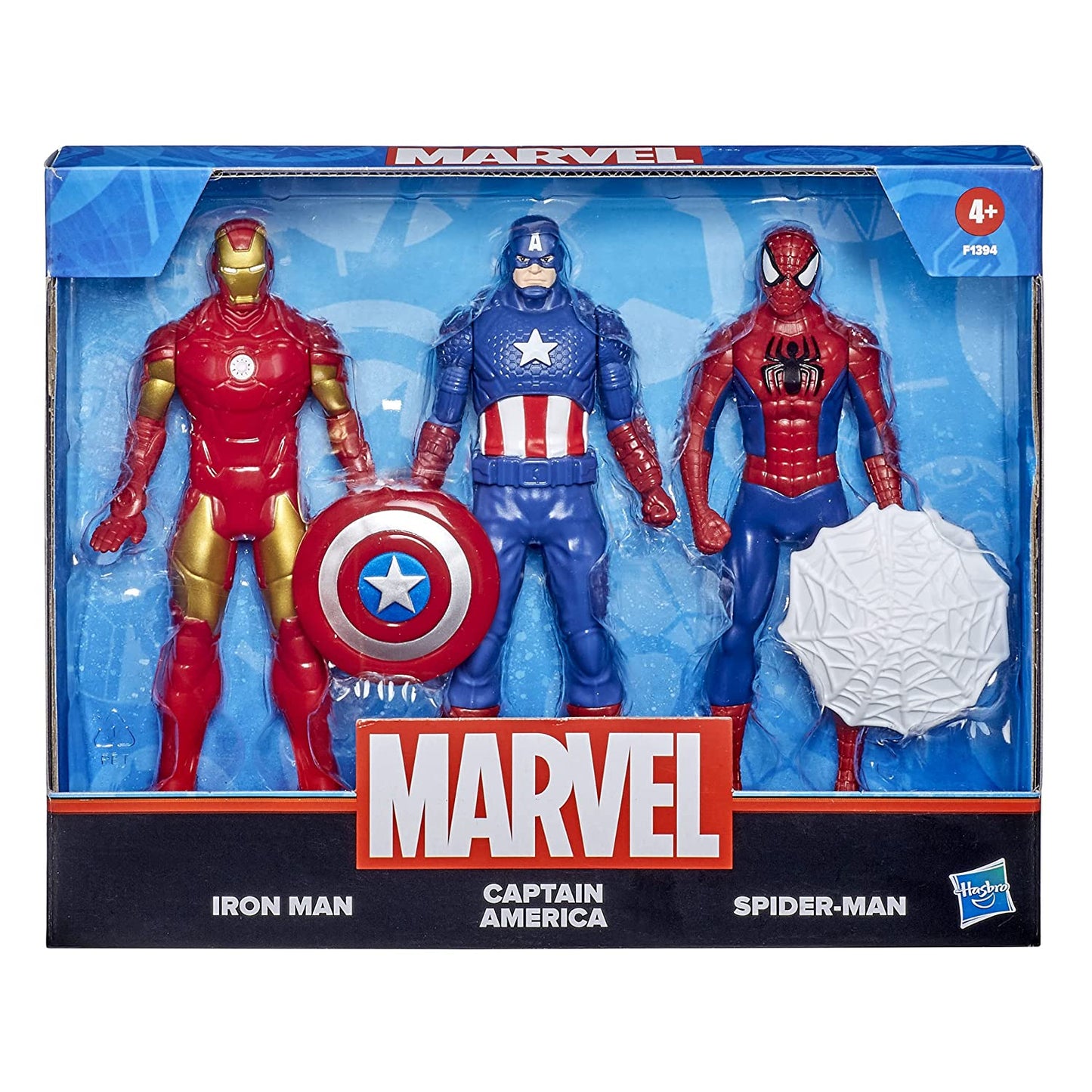 Marvel 6-Inch Scale Iron Man, Spider-Man, Captain America Action Figure Toy Pack Of 3 For Kids Ages 4 And Up | Hasbro| Sams toy - samstoy.in