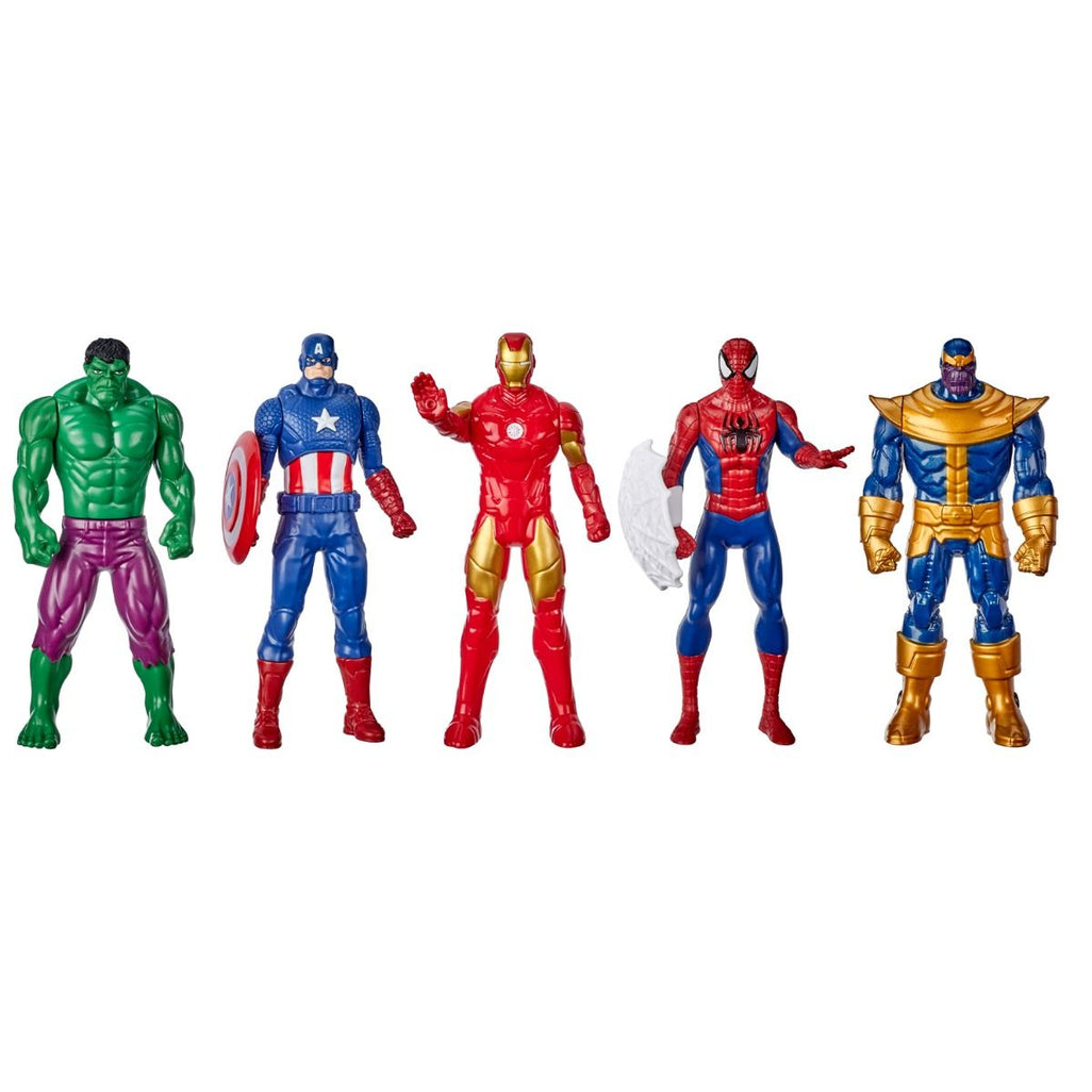 Marvel Action Figure 5-Pack, 6-inch Figures, Iron Man, Spider-Man, Captain America, Hulk, Thanos (2023) Hasbro isi mark Brand New - samstoy.in