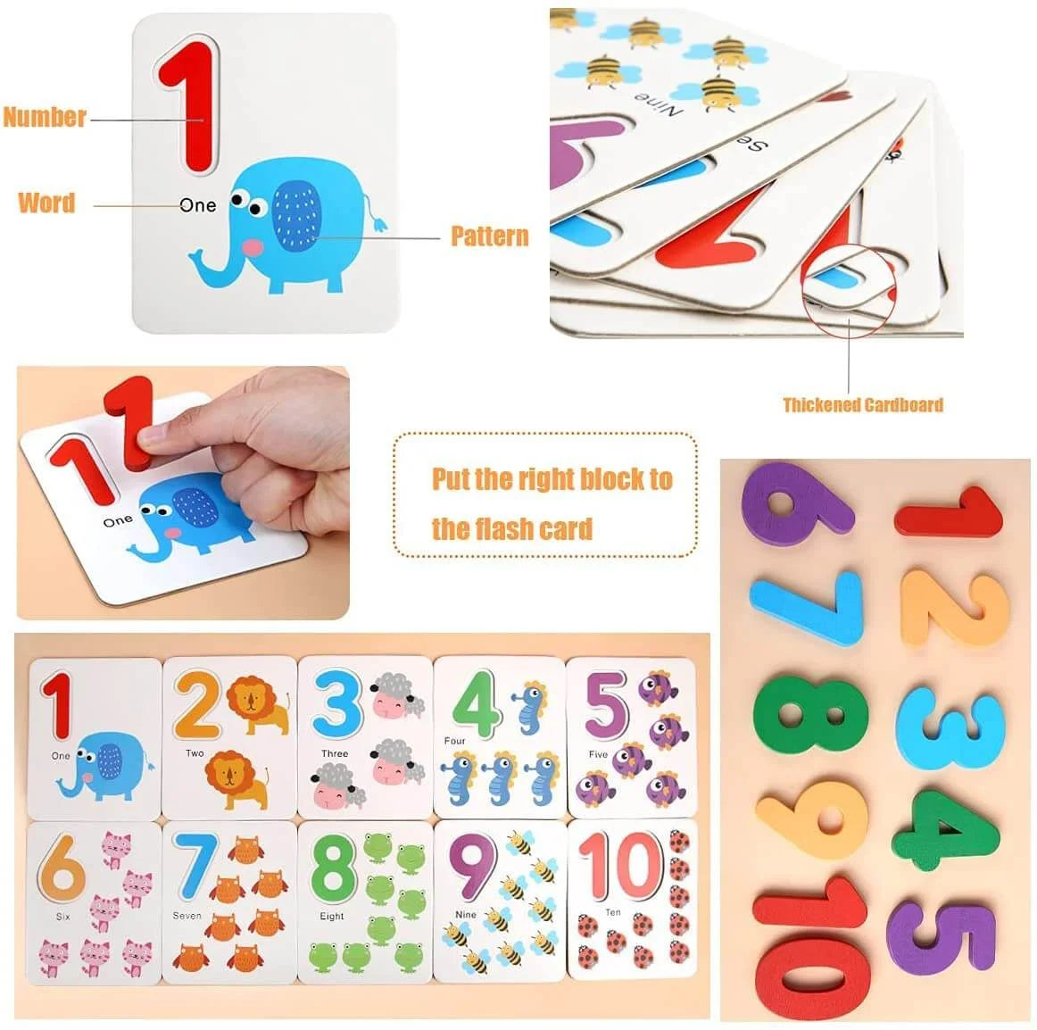 Mathematics Game Calculation Matching Puzzles to Sight Numbers Flash Cards Sam's Toys world samstoy.in