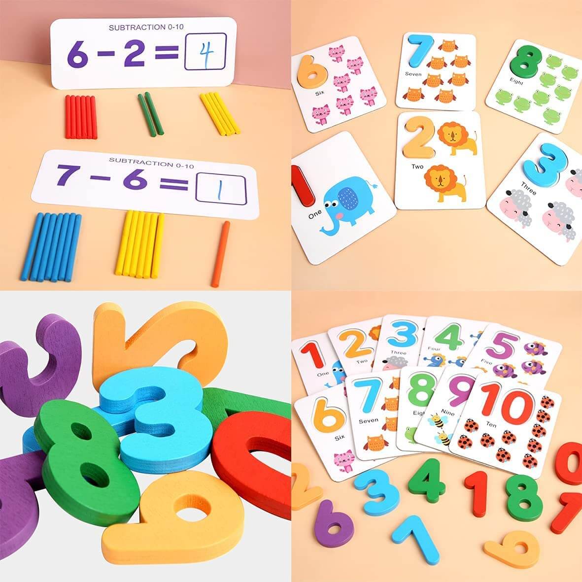 Mathematics Game Calculation Matching Puzzles to Sight Numbers Flash Cards Sam's Toys world samstoy.in