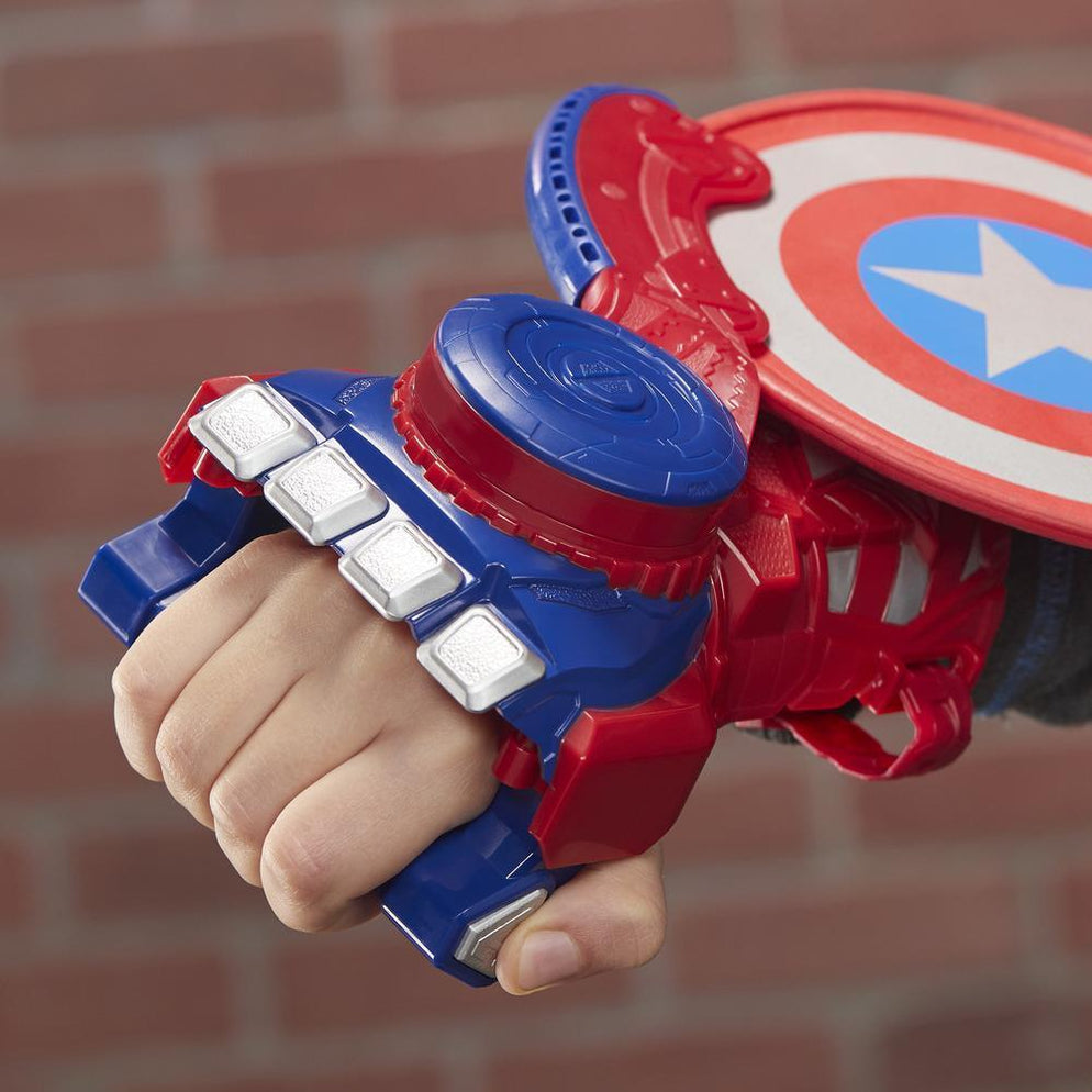 New Nerf Power Moves Marvel Avengers Captain America Shield Sling Disc-Launching Toy for Kids Roleplay