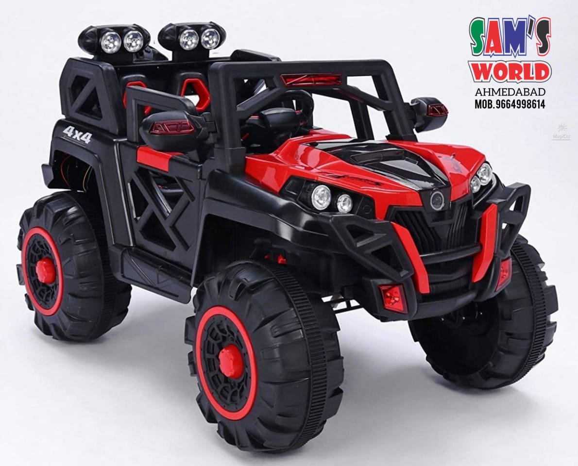 New 2023 jumbo 4×4 Jeep for Heavy Duty. 12v Large Size | sams toy world | RED | 2188 - samstoy.in