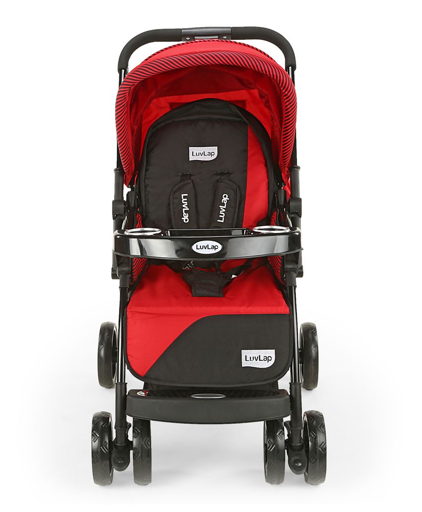 Buy Now 2022 LuvLap Galaxy Baby Stroller - Red & Black - sams toy world shops in Ahmedabad - call on 9664998614 - best kids stores in Gujarat - Near me - discounted prices