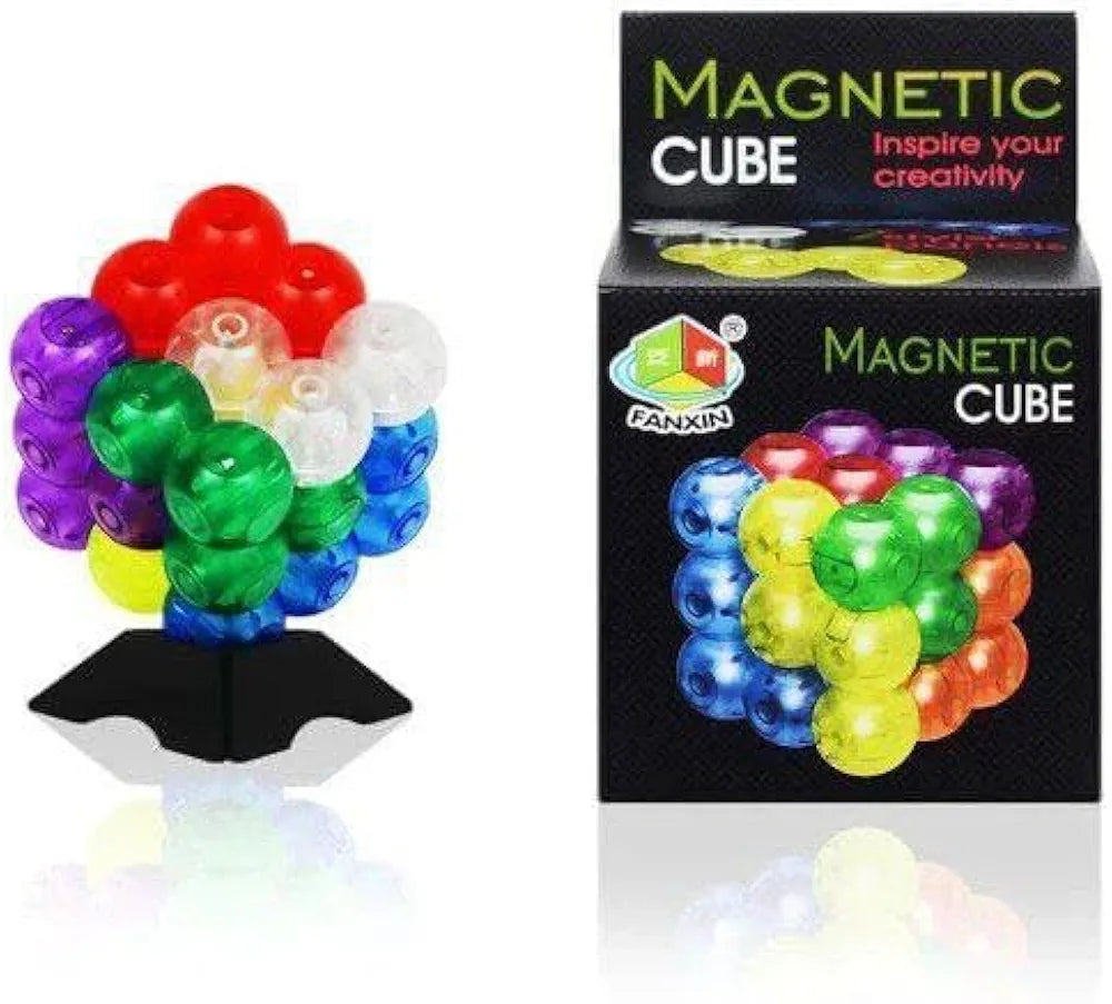 PANSHUB Building Blocks 3x3x3 Magic Ball Cube Magnetic Children DIY 3D Puzzle Sam's Toys world samstoy.in