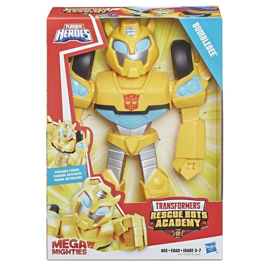 Playskool Heroes Transformers Rescue Bots Academy Mega Mighties Bumblebee Collectible 10-Inch Robot Action Figure, - samstoy.in