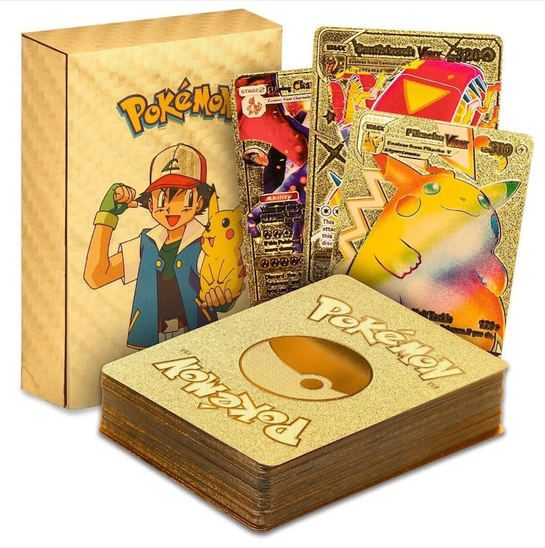 110 pcs Gold Cards outlet packs pokemon cards new 5 Packs