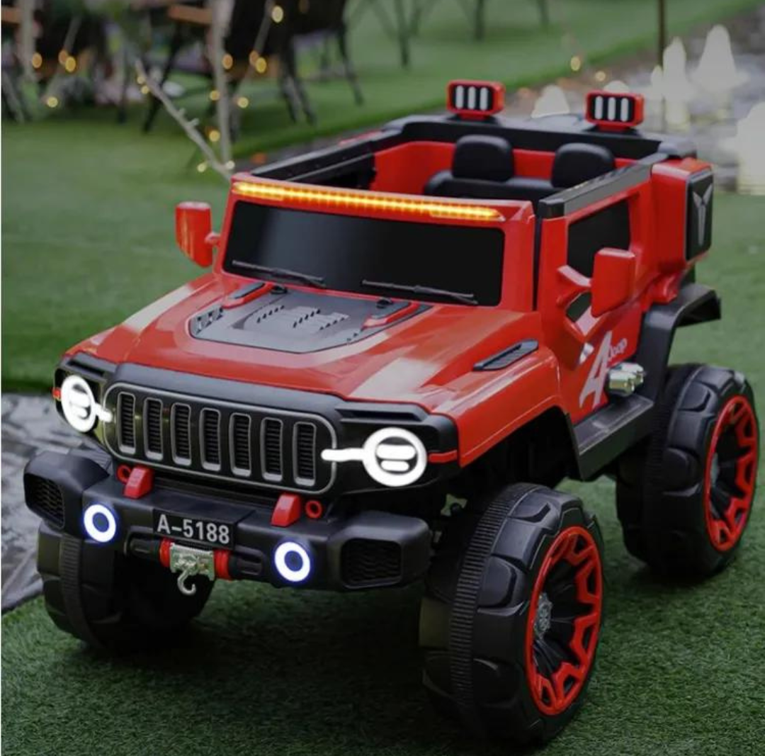 RIDE ON JEEP | BATTERY OPERATED JUMBO JEEP CAR | 4X4 A-1699 | SAM'S TOY WORLD AHMEDABAD | RED samstoy.in