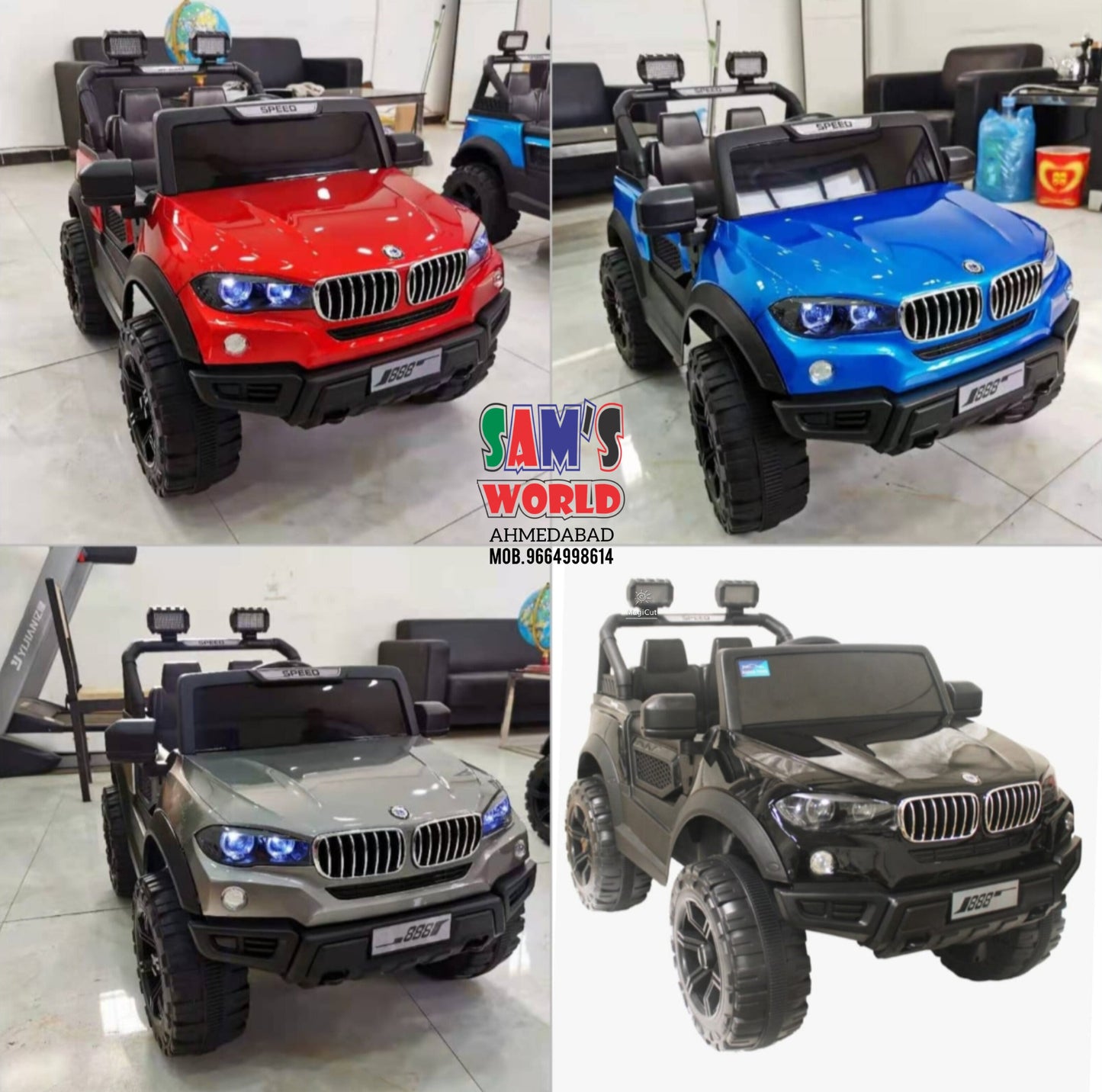 Ride-On Car 12V Rechargeable Battery-Operated Electric bmw Speed Jeep For Kids samstoy.in Sams toy world Ahmedabad 