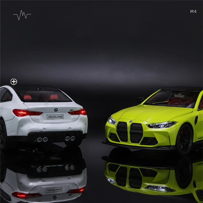 Sam's Toy World 1:24 M4 G82 Coupe Alloy Sports Car Model Diecasts Metal Vehicles Car Model Simulation Sound Light Collection Chlidrens Toys Gift