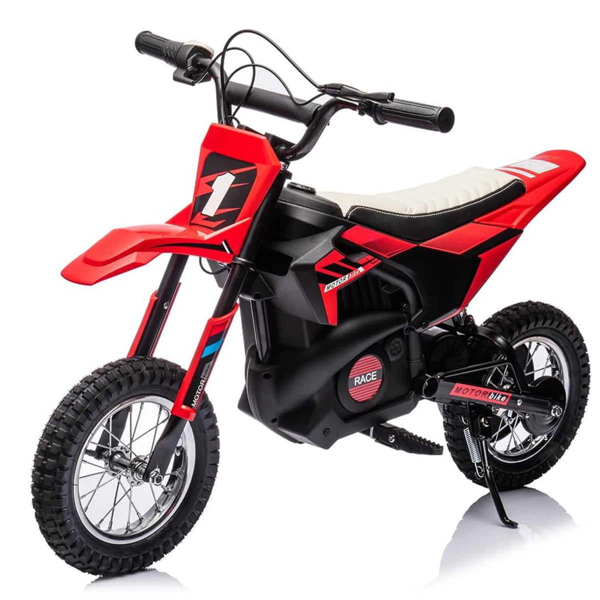 Sam's Toy World 24 V 9AH Kids Electric Dirt Bike with 250W Strong Motor for 5-15 Years | 13.6MPH Fast Speed, Battery-Powered Off-Road Motorcycle with Adjustable Speeds, Handbrake, Twist-Grip Throttle, Shock Springs
