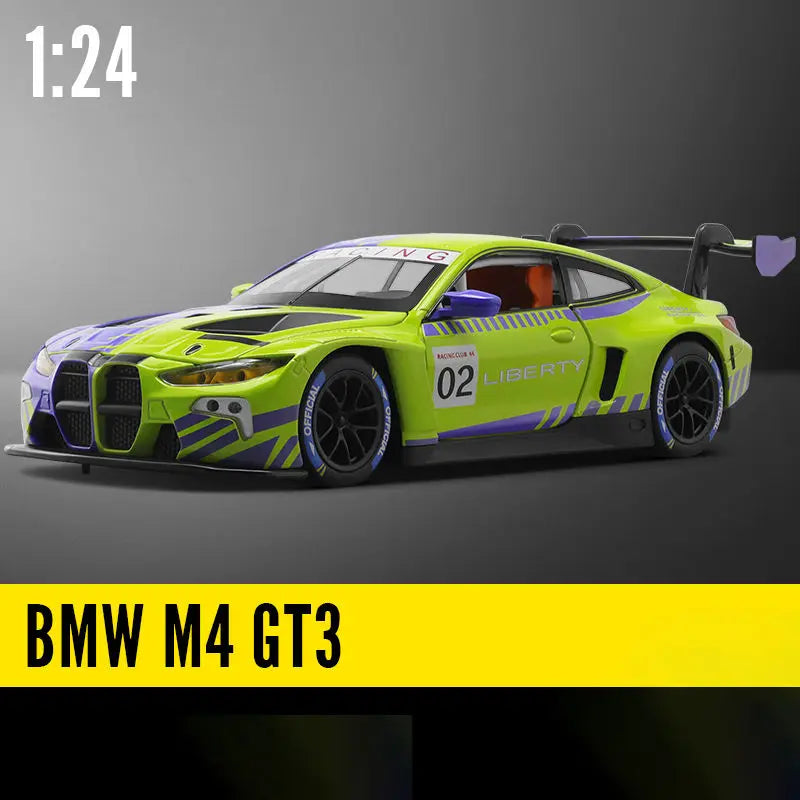 Sam's Toy World 1:24 BMW M4 GT3 AUDI R8 LMS WASA Joint Edition Alloy Sports Car Model Diecasts Metal Racing Car Model Sound Light kids Toys Gift
