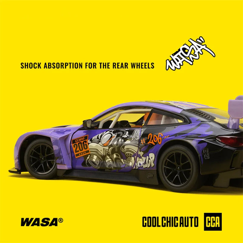 Sam's Toy World 1:24 BMW M4 GT3 AUDI R8 LMS WASA Joint Edition Alloy Sports Car Model Diecasts Metal Racing Car Model Sound Light kids Toys Gift