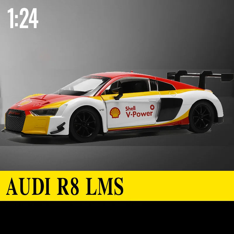 Sam's Toy World 1:24 BMW M4 GT3 AUDI R8 LMS WASA Joint Edition Alloy Sports Car Model Diecasts Metal Racing Car Model Sound Light kids Toys Gift