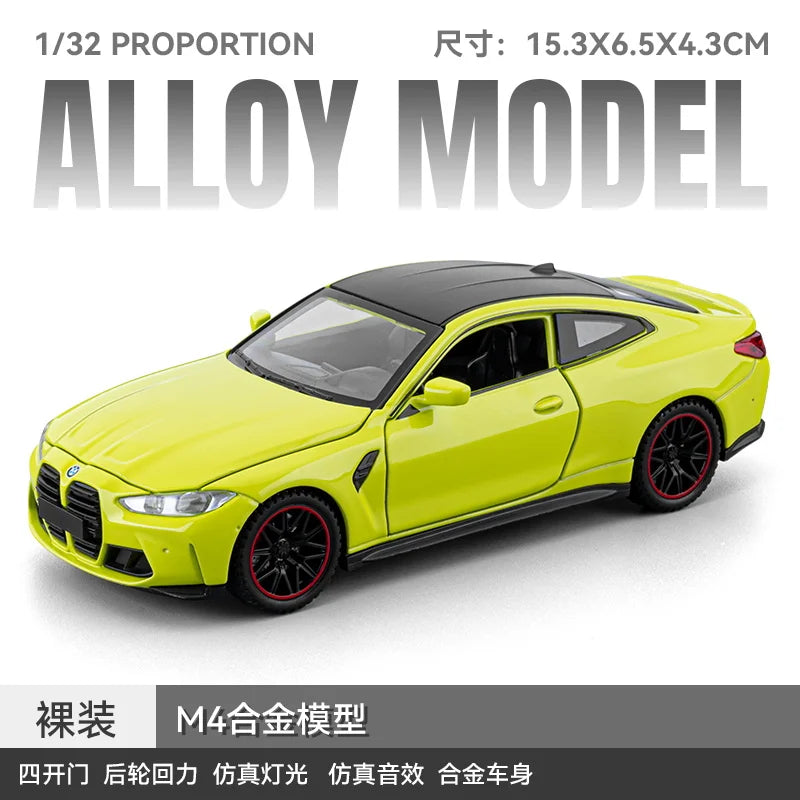 Sam's Toy World Limited Edition 1:32 Simulation Top Sports Car BM M4 Alloy Model Car with Sound and Light Boys' Toy Gift Collectibles