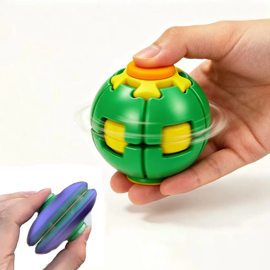 3D Printed Press-to-Spin Fidget BallOne Click Deform Fidget Spinner Ball, Smooth Rotating Stress Relief Sensory Toy