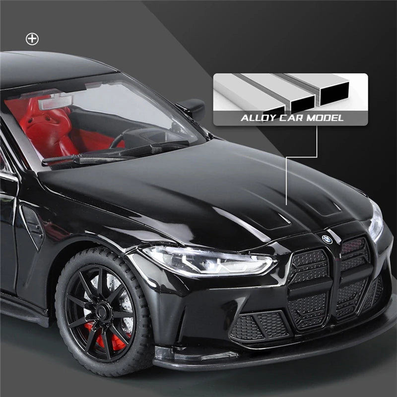 Sam's Toy World 1:24 M4 G82 Coupe Alloy Sports Car Model Diecasts Metal Vehicles Car Model Simulation Sound Light Collection Chlidrens Toys Gift