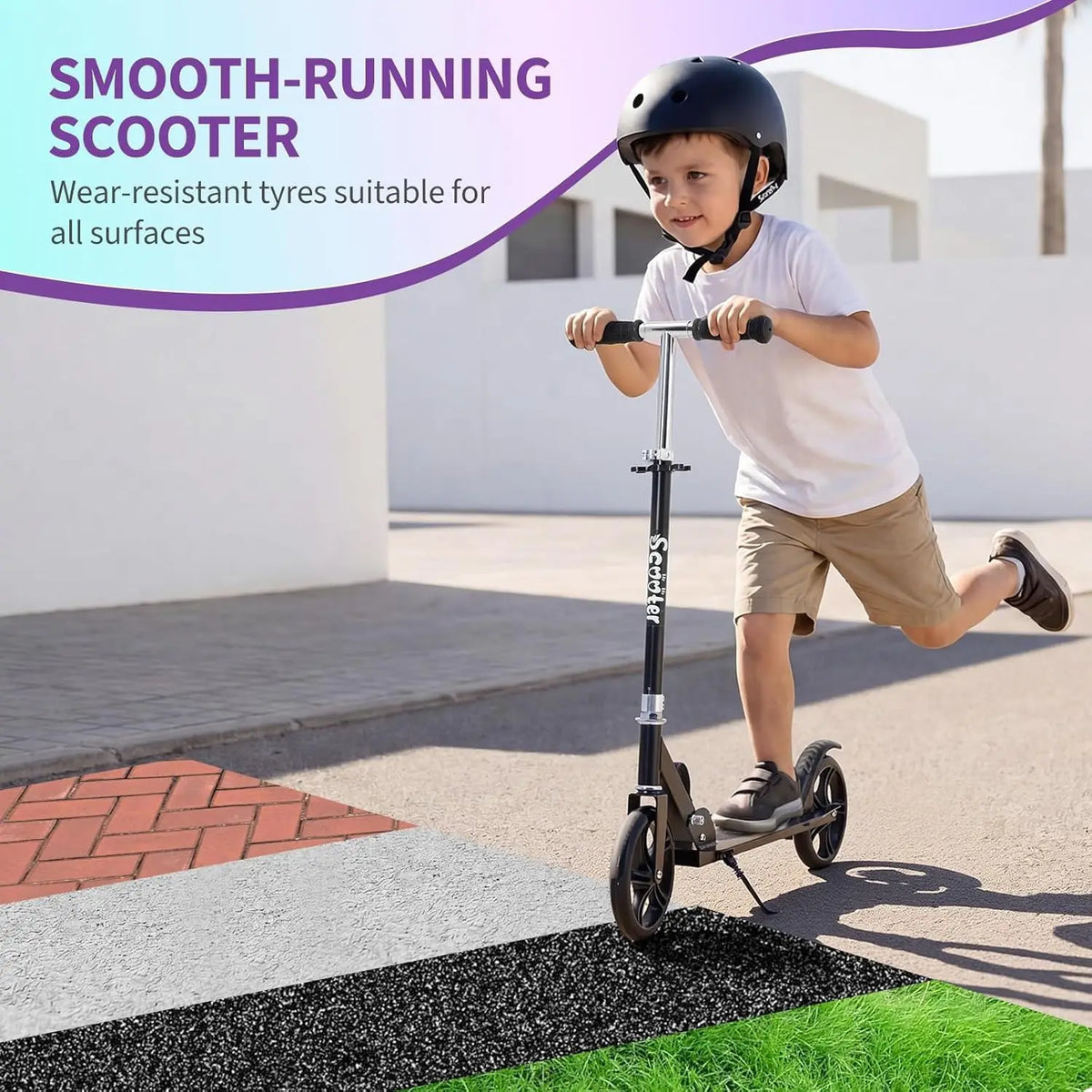 Sam's Toy World Ride Kick Scooter for Kids Teens & Adults Ages 3-12 Years, Foldable Lightweight Design, Large 2 Wheels, Adjustable Handlebar, Non-Slip Deck & Sturdy Aluminum Frame jumbo size