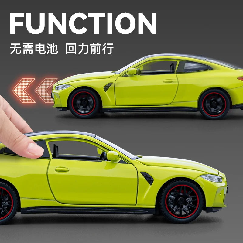 Sam's Toy World Limited Edition 1:32 Simulation Top Sports Car BM M4 Alloy Model Car with Sound and Light Boys' Toy Gift Collectibles