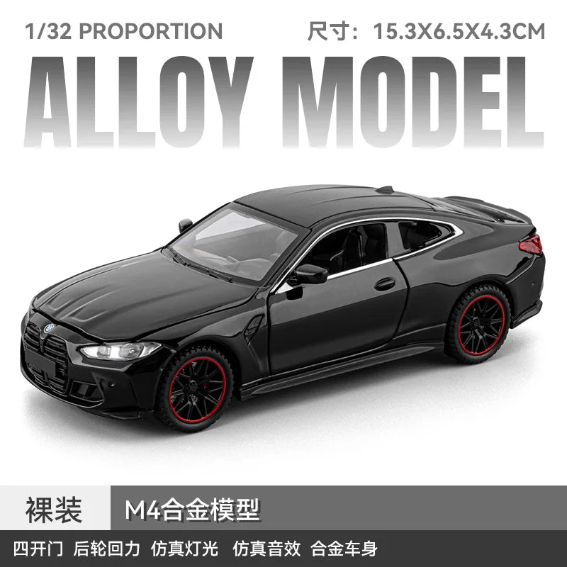 Sam's Toy World Limited Edition 1:32 Simulation Top Sports Car BM M4 Alloy Model Car with Sound and Light Boys' Toy Gift Collectibles