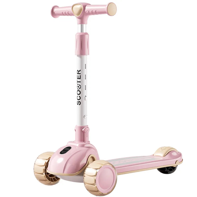 Sam's Toy World Wheel Kids Scooter Foldable Toddler Ride On Toy Flashing Wheels Scooter Suitable for Helping Children Develop Their Balance