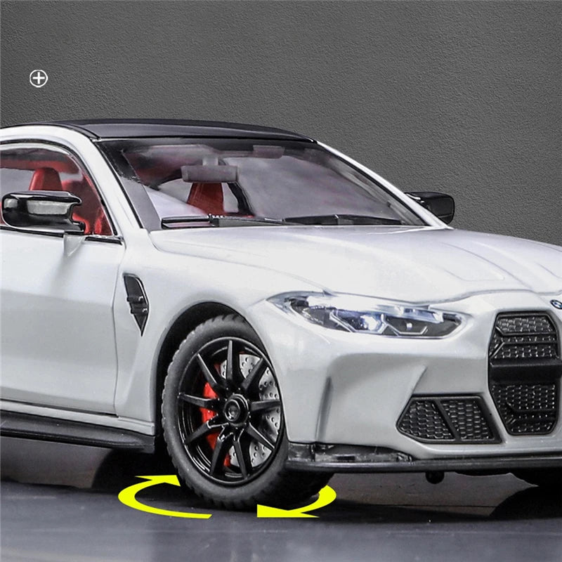 Sam's Toy World 1:24 M4 G82 Coupe Alloy Sports Car Model Diecasts Metal Vehicles Car Model Simulation Sound Light Collection Chlidrens Toys Gift