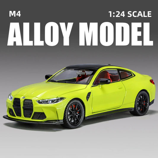 Sam's Toy World 1:24 M4 G82 Coupe Alloy Sports Car Model Diecasts Metal Vehicles Car Model Simulation Sound Light Collection Chlidrens Toys Gift