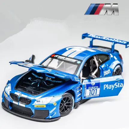 Sam's Toy World 1:24 BMW M4 GT3 AUDI R8 LMS WASA Joint Edition Alloy Sports Car Model Diecasts Metal Racing Car Model Sound Light kids Toys Gift
