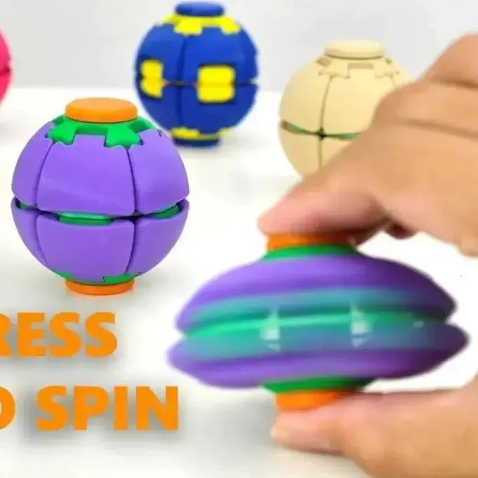 3D Printed Press-to-Spin Fidget BallOne Click Deform Fidget Spinner Ball, Smooth Rotating Stress Relief Sensory Toy