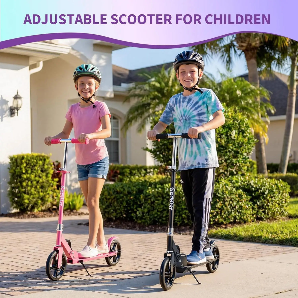 Sam's Toy World Ride Kick Scooter for Kids Teens & Adults Ages 3-12 Years, Foldable Lightweight Design, Large 2 Wheels, Adjustable Handlebar, Non-Slip Deck & Sturdy Aluminum Frame jumbo size