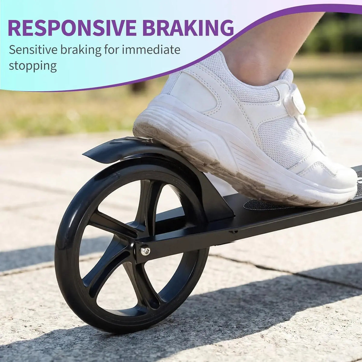 Sam's Toy World Ride Kick Scooter for Kids Teens & Adults Ages 3-12 Years, Foldable Lightweight Design, Large 2 Wheels, Adjustable Handlebar, Non-Slip Deck & Sturdy Aluminum Frame jumbo size