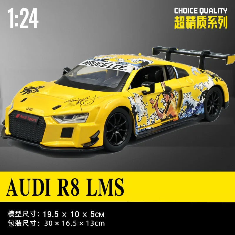 Sam's Toy World 1:24 BMW M4 GT3 AUDI R8 LMS WASA Joint Edition Alloy Sports Car Model Diecasts Metal Racing Car Model Sound Light kids Toys Gift