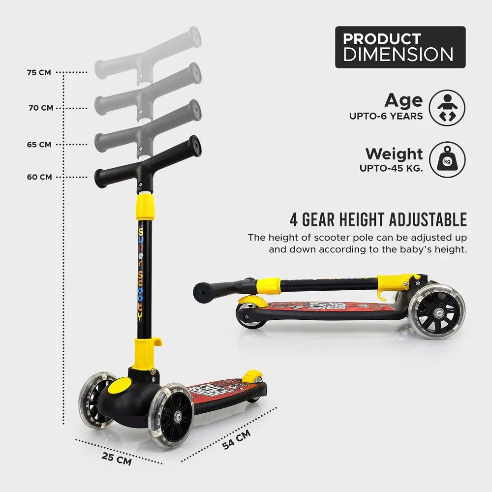 Smart Kick Scooter With Led Lights Wheels New Sam's toy samstoy.in