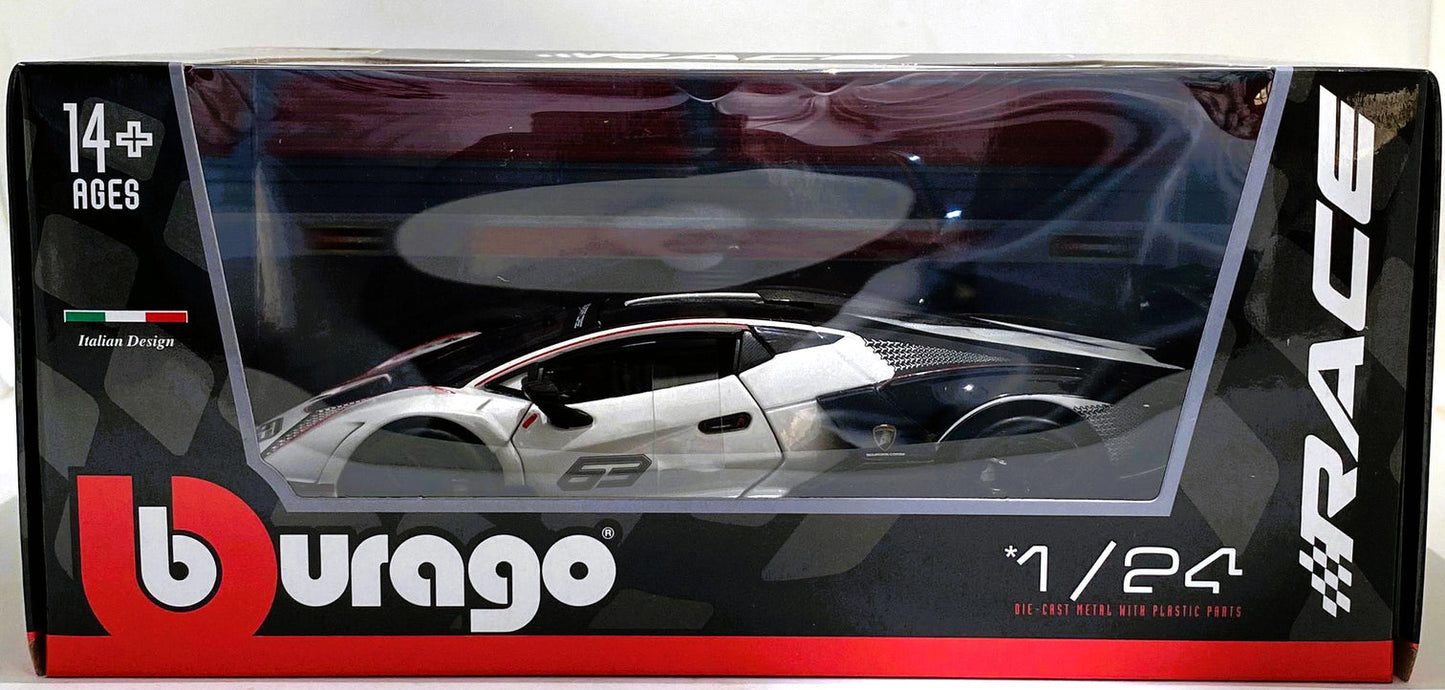 Bburago RACING series Lamborghini Essenza SCV12 1/24 White Diecast Metal Model Car | Sams Toy Ahmedabad