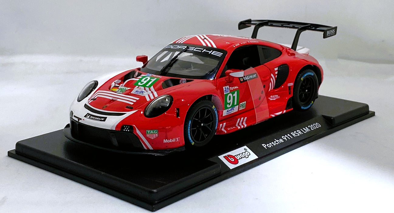 Bburago RACING series Porsche 911 RSR LeMans 2020 1/24 | Diecast Model Car | Sam Toy Ahmedabad