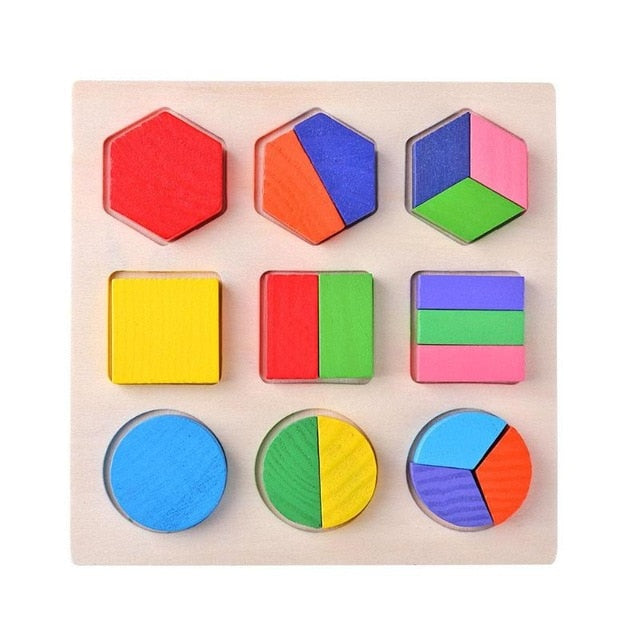 Buy Wooden Geometric Shapes Montessori Puzzle Sorting Math Bricks Preschool Learning Educational Game Baby Toddler Toys for Children - sams toy world shops in Ahmedabad - call on 9664998614 - best kids stores in Gujarat - Near me - discounted prices