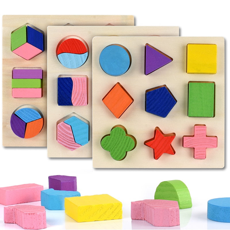 Buy Wooden Geometric Shapes Montessori Puzzle Sorting Math Bricks Preschool Learning Educational Game Baby Toddler Toys for Children - sams toy world shops in Ahmedabad - call on 9664998614 - best kids stores in Gujarat - Near me - discounted prices