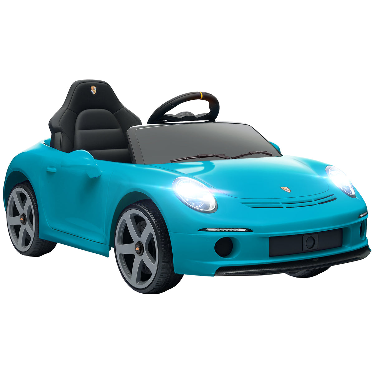 Kids Electric Car, 12V Licensed RUF GT Ride On Car With Suspension, Remote Control, Music, For 3-5 Years, Blue