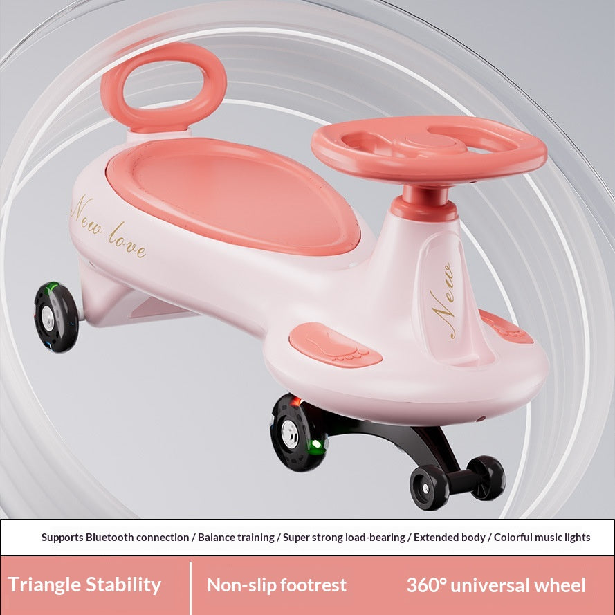 New Kids Four-Wheel Tip-Resistant Rocking Car